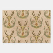 Rustic Reindeer Folk Art  Inpakpapier Vel (Voorkant 2)