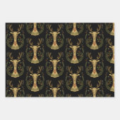 Rustic Reindeer Folk Art  omslagpapier Sh Inpakpapier Vel (Voorkant 3)