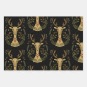 Rustic Reindeer Folk Art  omslagpapier Sh Inpakpapier Vel (Voorkant 2)