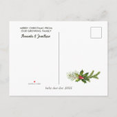 Rustic Reindeer Kerstmis Baby Verwacht foto Aankondigingskaart (Achterkant)