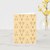 Rustic Reindeer Pattern Christmas Card Kaart (Gele Bloem)