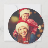 Rustic Reindeer Round-kerstfotokaart Feestdagenkaart (Achterkant)