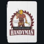 Rustic Repairman Construction Handyman Modern iPad Air Cover<br><div class="desc">Introductie van de Rustic Repairman Construction Handyman Modern iPad Case, de perfecte manier om uw expertise en kwaliteit van het werk te shows! Met zijn gedurfde geanimeerde logo, met een klusjesman in overall, een harde helm en gereedschapsriem - plus het geruststellende professionele woord ‘klusjesman’, in stevig serif lettertype - en...</div>