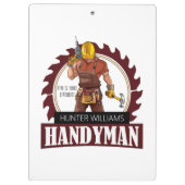 Rustic Repairman Construction Handyman Modern Klembord (Achterkant)