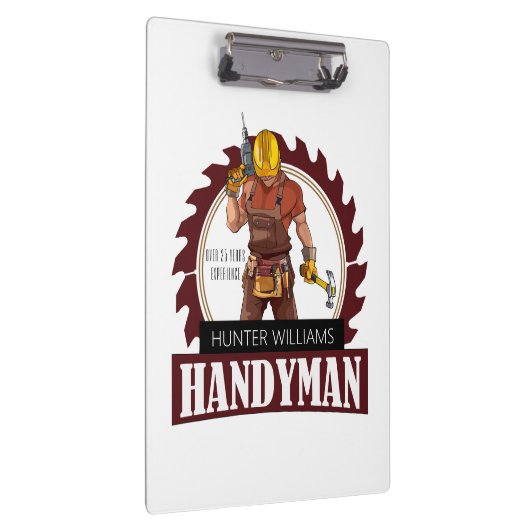 Rustic Repairman Construction Handyman Modern Klembord (Rechts)