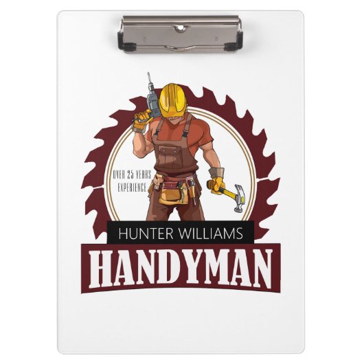 Rustic Repairman Construction Handyman Modern Klembord (Voorkant)