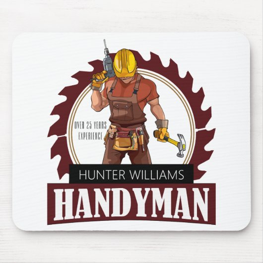 Rustic Repairman Construction Handyman Modern Muismat (Voorkant)