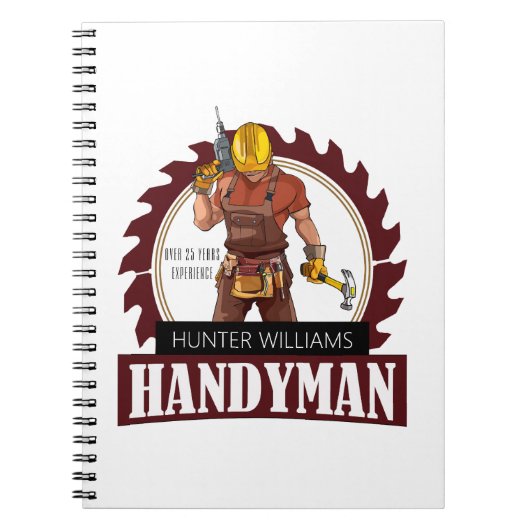 Rustic Repairman Construction Handyman Modern Notitieboek (Voorkant)