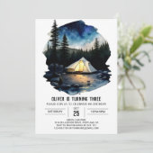 Rustic Retreat Kinderen Verjaardagsuitnodiging Kaart (Staand voorkant)