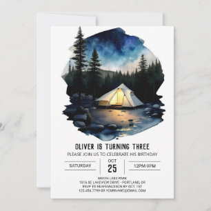 Rustic Retreat Kinderen Verjaardagsuitnodiging Kaart