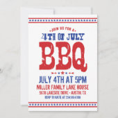 Rustic Retro 4 juli BBQ Kaart (Voorkant)