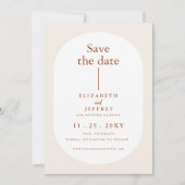 Rustic Retro Boho Rust Terracotta Save the Date Aankondiging (Voorkant)