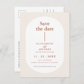 Rustic Retro Boho Rust Terracotta Save the Date Aankondigingskaart (Voorkant / Achterkant)