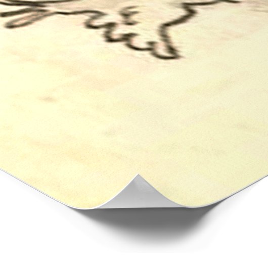 Rustic Retro Bride bruidmaids Oude bruiloft Poster (Hoek)