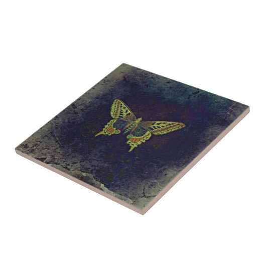 Rustic Retro Butterfly Tegeltje (Zijkant)