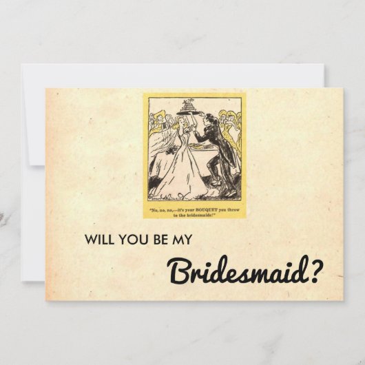 Rustic Retro Classic Funny Bridesmaid Card Kaart (Voorkant)