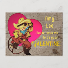 Rustic Retro Cowboy Valentijn Feestdagenkaart