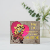 Rustic Retro Cowboy Valentijn Feestdagenkaart (Staand voorkant)