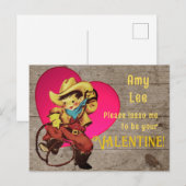 Rustic Retro Cowboy Valentijn Feestdagenkaart (Voorkant / Achterkant)