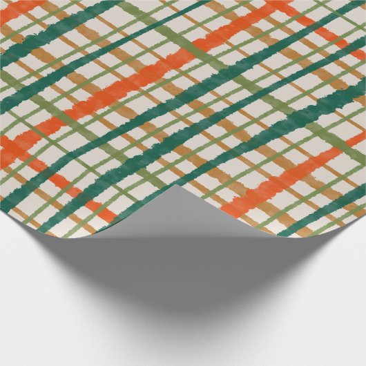 Rustic Retro-gebilderd kerstpatroon Cadeaupapier (Hoek)