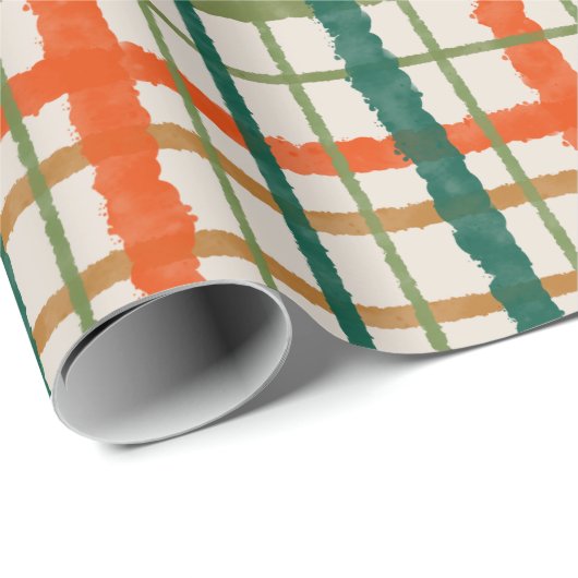 Rustic Retro-gebilderd kerstpatroon Cadeaupapier (Rol Hoek)