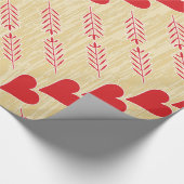 Rustic Retro Heart Pattern Valentijn Cadeaupapier (Hoek)