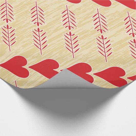 Rustic Retro Heart Pattern Valentijn Cadeaupapier (Hoek)