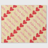 Rustic Retro Heart Pattern Valentijn Cadeaupapier (Vlak)