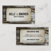 Rustic Retro  houten plaat Visitekaartje (Voorkant / Achterkant)