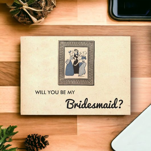  Rustic Retro Old Elegant Bridesmaid Card Kaart