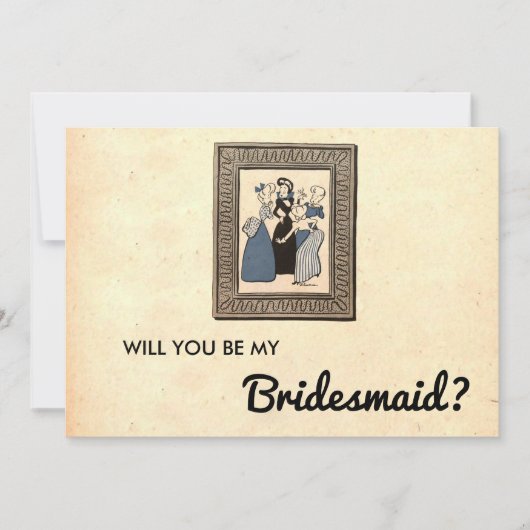  Rustic Retro Old Elegant Bridesmaid Card Kaart (Voorkant)