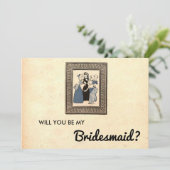  Rustic Retro Old Elegant Bridesmaid Card Kaart (Staand voorkant)