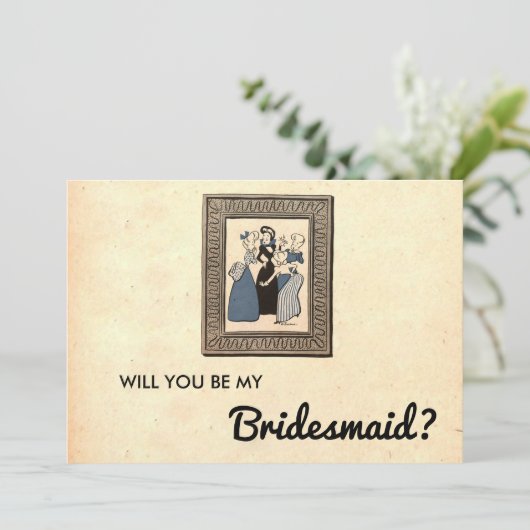  Rustic Retro Old Elegant Bridesmaid Card Kaart (Staand voorkant)