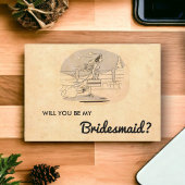 Rustic Retro Pop Art Funny Bridesmaid Card Kaart