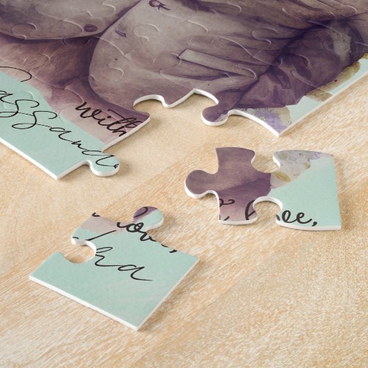 Rustic Retro  Rabbit Easter Eggs Basket Legpuzzel (Zijkant)