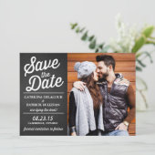 Rustic Retro-script | De bekendmaking van de datum Save The Date (Staand voorkant)