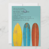 Rustic Retro Surfer met thema Afstuderen partij Kaart (Voorkant)