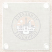 Rustic Retro Tennessee Travel Stamp Glazen Onderzetter (Achterkant)