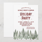 Rustic Retro Trees Company Holiday Party Kaart (Voorkant / Achterkant)