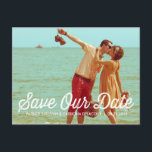 Rustic Retro Typografie Save the Date Briefkaart<br><div class="desc">Rustic Retro Typografie Sparen het  Briefkaart van de Datum sparen het datum briefkaart dat rustic retro manuscript bevat. Vergelijkbare objecten zijn te vinden in mijn gevonden objecten.</div>
