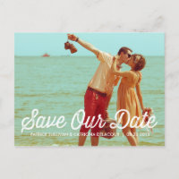Rustic Retro Typografie Save the Date Briefkaart