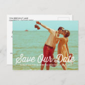 Rustic Retro Typografie Save the Date Briefkaart (Voorkant / Achterkant)