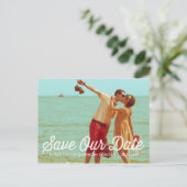 Rustic Retro Typografie Save the Date Briefkaart (Staand voorkant)