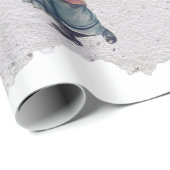 Rustic Retro Vintage Kerstwinter Cadeaupapier (Rol Hoek)