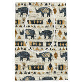 Rustic Rhino Tribal Pattern (1) Medium Cadeauzakje (Voorkant)