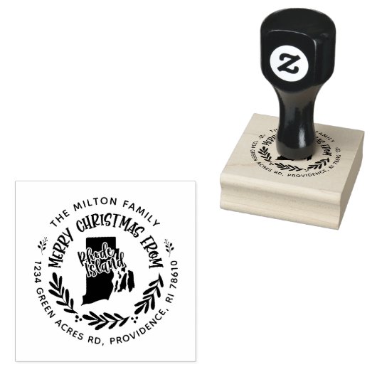rustic rhode eiland merry kerkerkerst rubberstempel (Gestempeld)