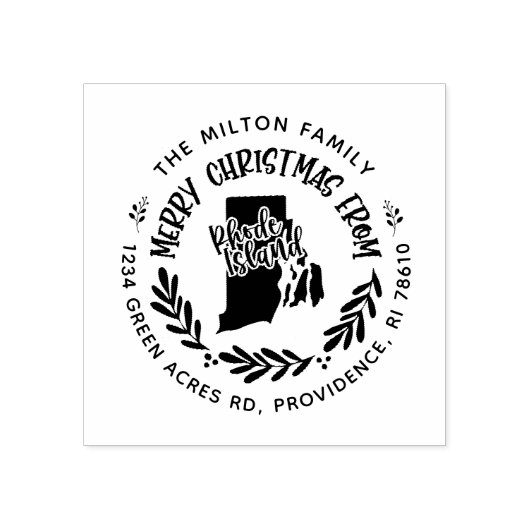 rustic rhode eiland merry kerkerkerst rubberstempel (Afrduk)