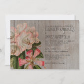 Rustic Rhododendron Wedding Invitations Kaart (Voorkant)
