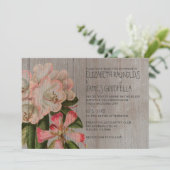 Rustic Rhododendron Wedding Invitations Kaart (Staand voorkant)