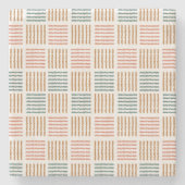 Rustic Rhythm Plaid – Modern Boho Stenen Onderzetter (Voorkant)